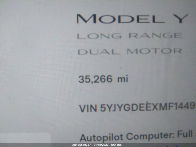 Tesla Model Y Long Range 2021 5YJYGDEEXMF144995 Image 7