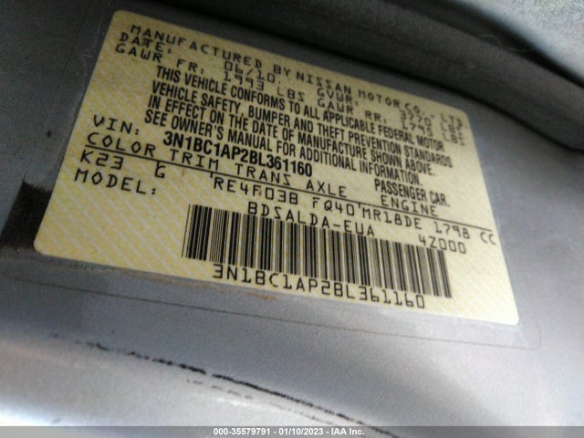 2011 NISSAN VERSA 1.8 S VIN: 3N1BC1AP2BL361160