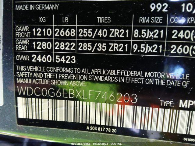 WDC0G6EBXLF746203 Mercedes-Benz Glc Amg Glc 43