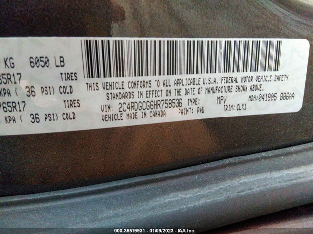 Dodge Grand Caravan Sxt 2017 2C4RDGCG6HR758536 Image 10