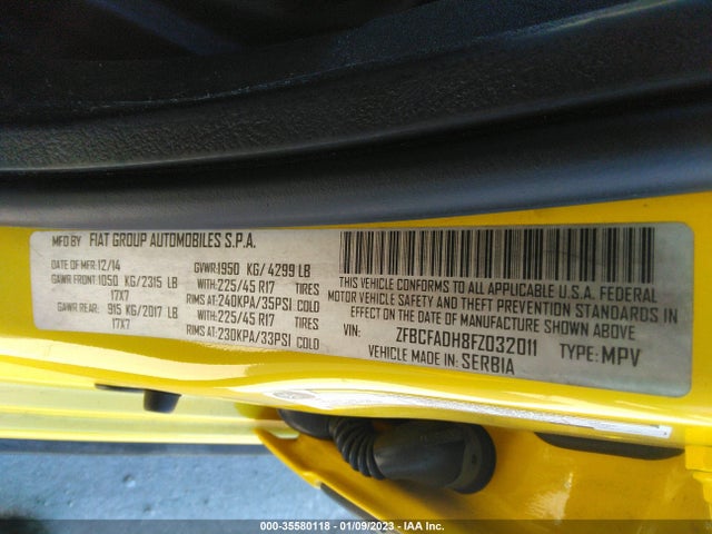 2015 Fiat 500L, VIN: ZFBCFADH8FZ032011