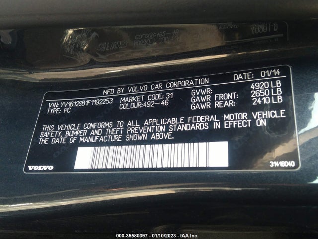 2015 Volvo V60, VIN: YV1612SB1F1192253