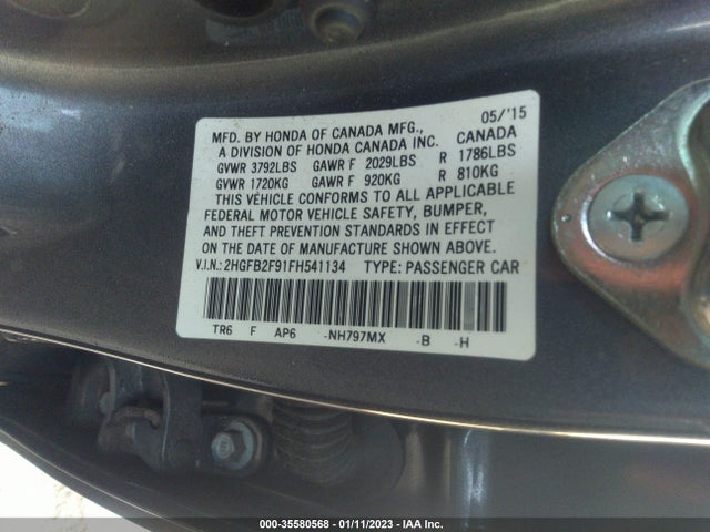 2015 Honda Civic, VIN: 2HGFB2F91FH541134