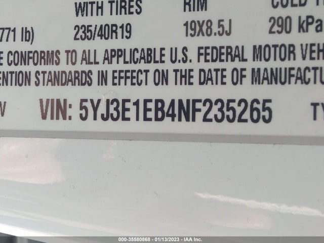 Tesla Model 3 Long Range 2022 5YJ3E1EB4NF235265 Image 9