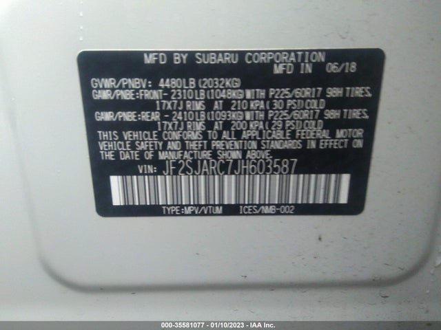 2018 Subaru Forester, VIN: JF2SJARC7JH603587