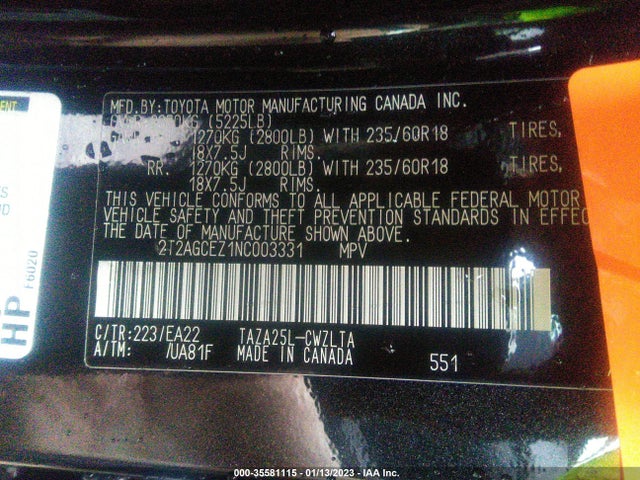2022 Lexus NX, VIN: 2T2AGCEZ1NC003331