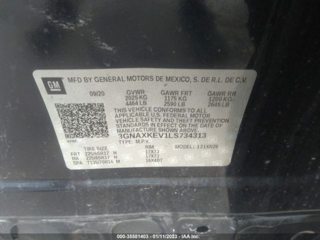 3GNAXKEV1LS734313 Chevrolet Equinox
