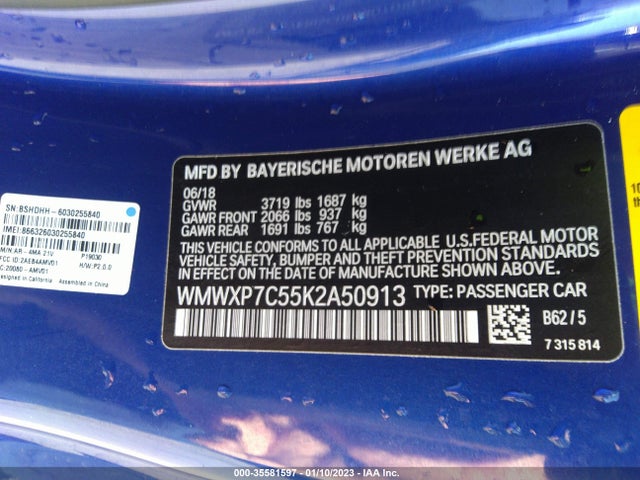 2019 Mini Cooper, VIN: WMWXP7C55K2A50913