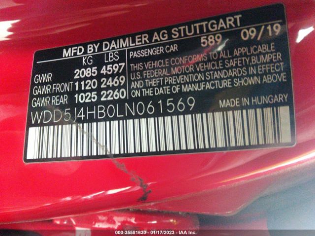 WDD5J4HB0LN061569 Mercedes-Benz Cla Cla 250