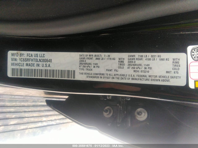 RAM 1500 Limited 2020 1C6SRFHT0LN380648 Image 10
