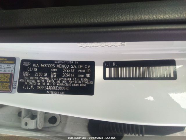 3KPF24AD6KE080685 KIA Forte Lxs