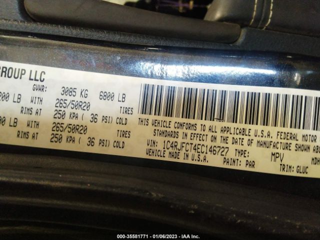 1C4RJFCT4EC146727 Jeep Grand Cherokee Overland