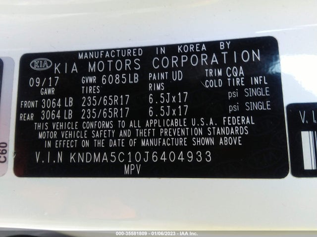 2018 Kia Sedona, VIN: KNDMA5C10J6404933