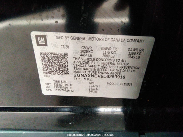 Chevrolet Equinox Premier 2020 2GNAXNEV9L6260918 Image 10