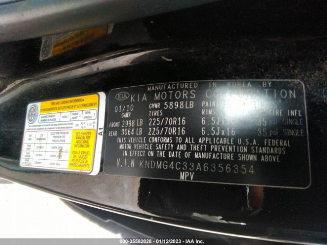 KNDMG4C33A6356354 KIA SEDONA LX