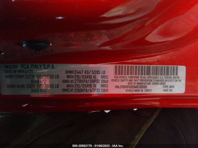 2021 Ram Promaster City, VIN: ZFBHRFBB0M6T88010