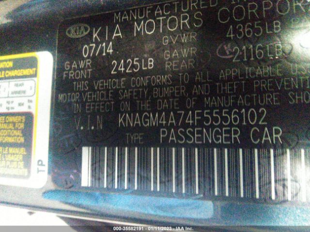 KNAGM4A74F5556102 KIA Optima Lx