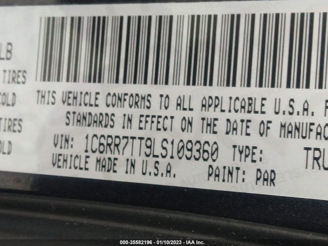 2020 Ram 1500, VIN: 1C6RR7TT9LS109360