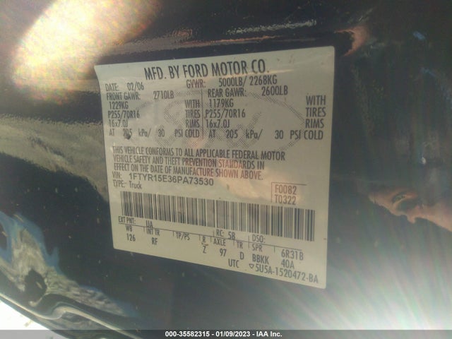 2006 FORD RANGER XL/XLT/SPORT/FX4 OFF-RD VIN: 1FTYR15E36PA73530