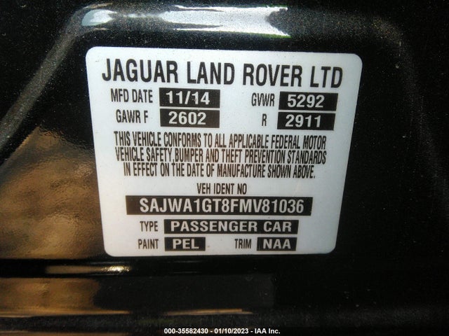 2015 Jaguar XJ, VIN: SAJWA1GT8FMV81036
