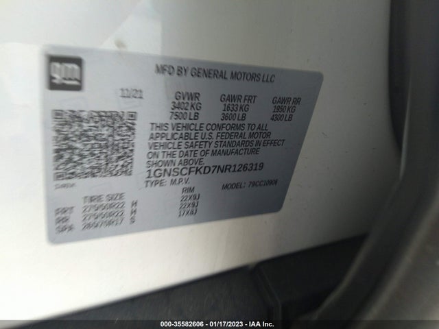 Chevrolet Suburban Premier 2022 1GNSCFKD7NR126319 Image 10