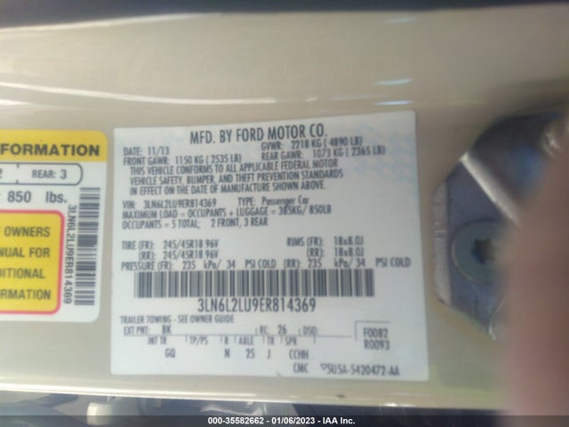 Lincoln MKZ 2014 3LN6L2LU9ER814369 Image 11