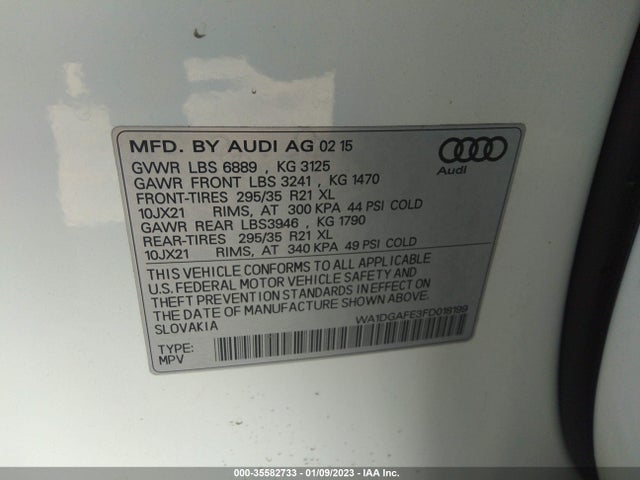 2015 Audi Q7, VIN: WA1DGAFE3FD018199