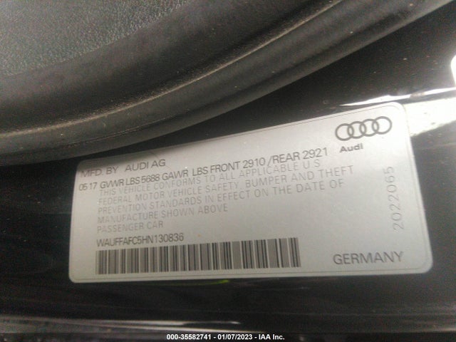2017 Audi A6, VIN: WAUFFAFC5HN130836