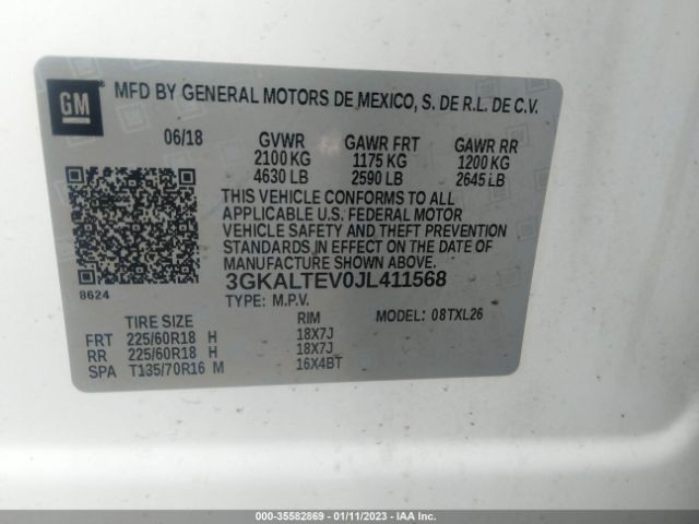 3GKALTEV0JL411568 GMC Terrain Sle