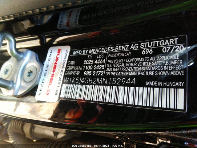 2021 Mercedes-Benz CLA-Class, VIN: W1K5J4GB2MN152944
