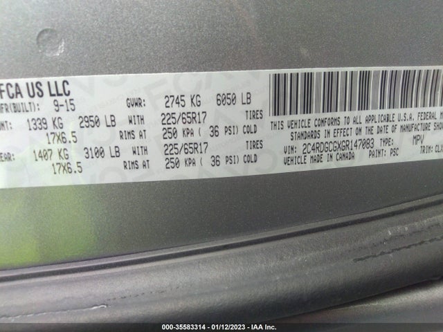 Dodge Grand Caravan Sxt Plus 2016 2C4RDGCGXGR147083 Image 11
