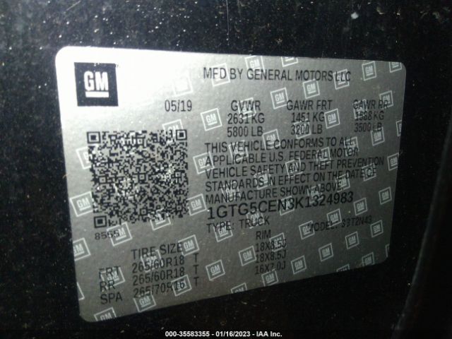 1GTG5CEN3K1324983 GMC Canyon 2wd Sle