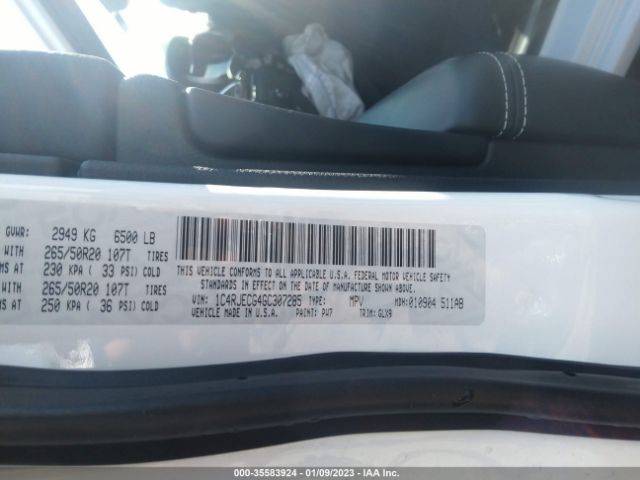 1C4RJECG4GC307285 Jeep Grand Cherokee Overland