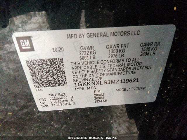GMC Acadia Denali 2021 1GKKNXLS3MZ119621 Image 9