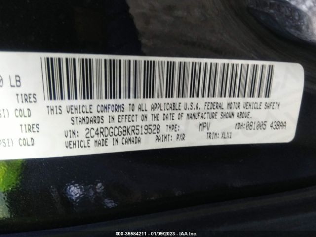 2C4RDGCG8KR519528 Dodge Grand Caravan Sxt