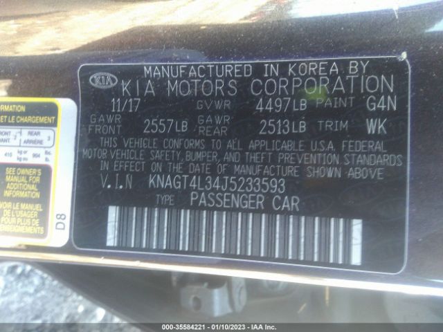 KNAGT4L34J5233593 KIA Optima Lx