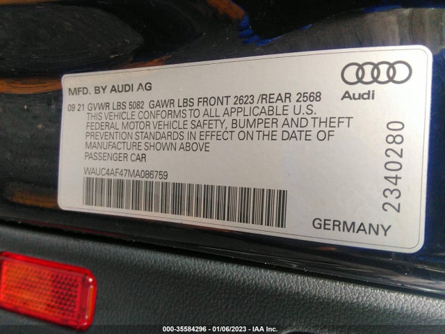 2021 Audi S4, VIN: WAUC4AF47MA086759