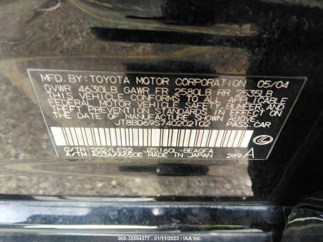 Lexus GS 300 2004 JT8BD69S740202102 Image 10
