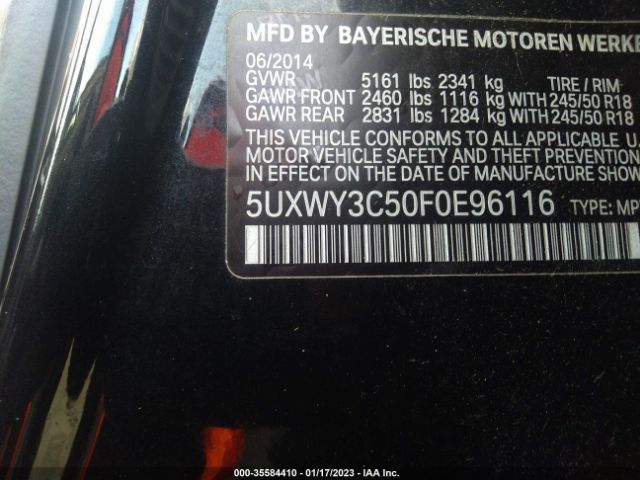 5UXWY3C50F0E96116 BMW X3 Xdrive28d