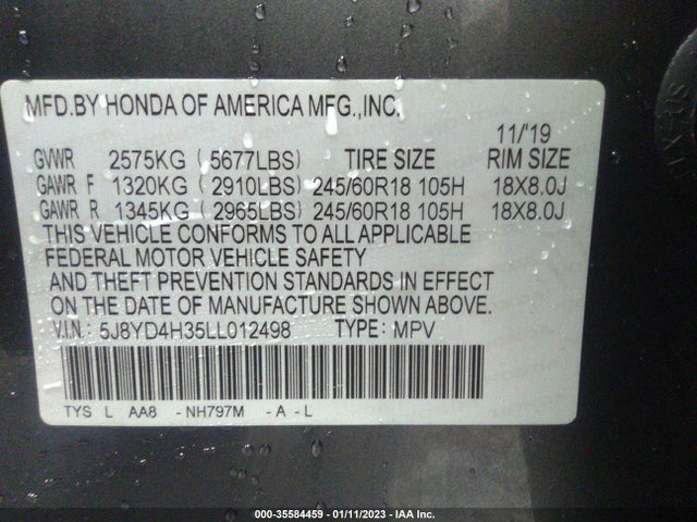 Acura MDX 2020 5J8YD4H35LL012498 Image 10