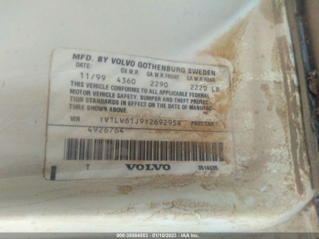 YV1LW61J9Y2692954 Volvo V70