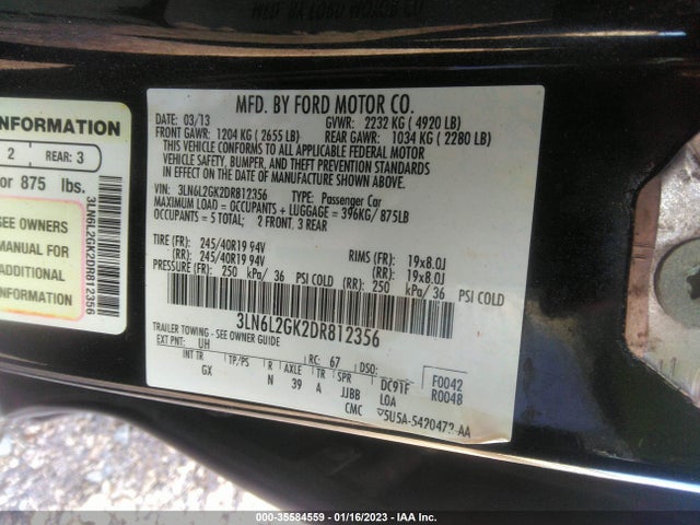 Lincoln MKZ 2013 3LN6L2GK2DR812356 Image 14