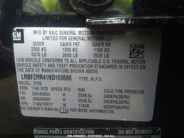 2022 Buick Envision, VIN: LRBFZRR41ND160588