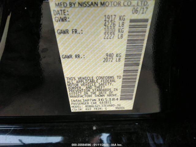 1N4AL3AP7HN365384 Nissan Altima 2.5 S