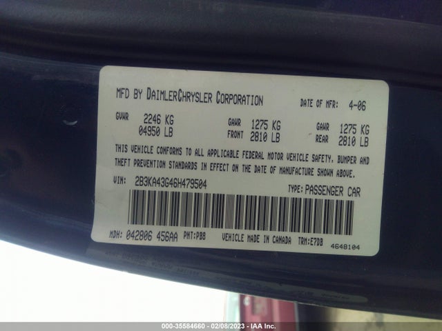 Dodge Charger 2006 2B3KA43G46H479504 Image 10
