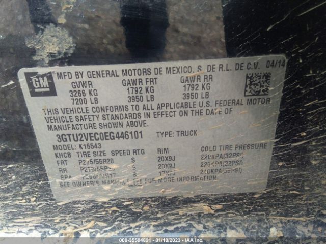 3GTU2VEC0EG446101 GMC Sierra 1500 Slt