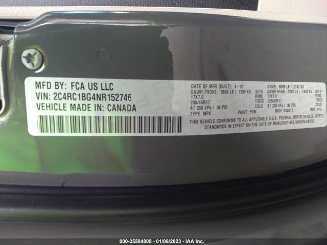 2C4RC1BG4NR152746 Chrysler Pacifica Touring L