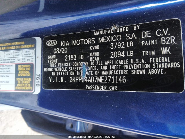 2021 Kia Forte, VIN: 3KPF24AD7ME271146