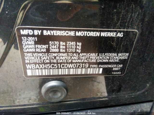 WBAXH5C51CDW07319 BMW 5 Series 528i Xdrive