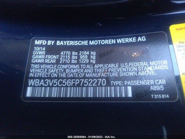BMW 4 Series 428i 2015 WBA3V5C56FP752270 Image 9